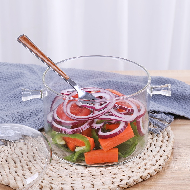 Glass Sauce Pan Clear Cooking Pot