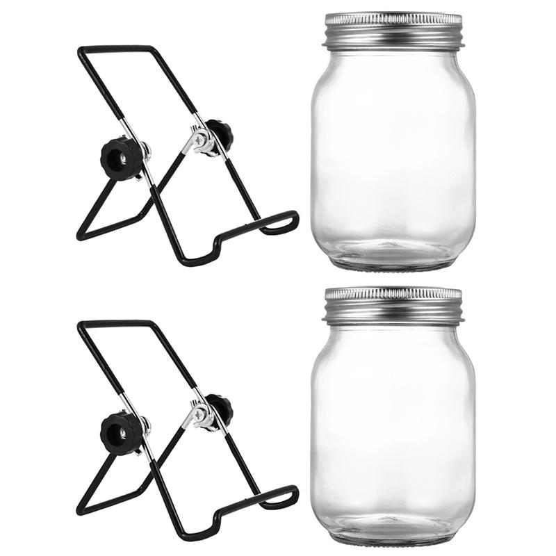 Glass Sprouting Jar with Stand (2 Sets) Glass Sprouting Jar with Stand (2 Sets)