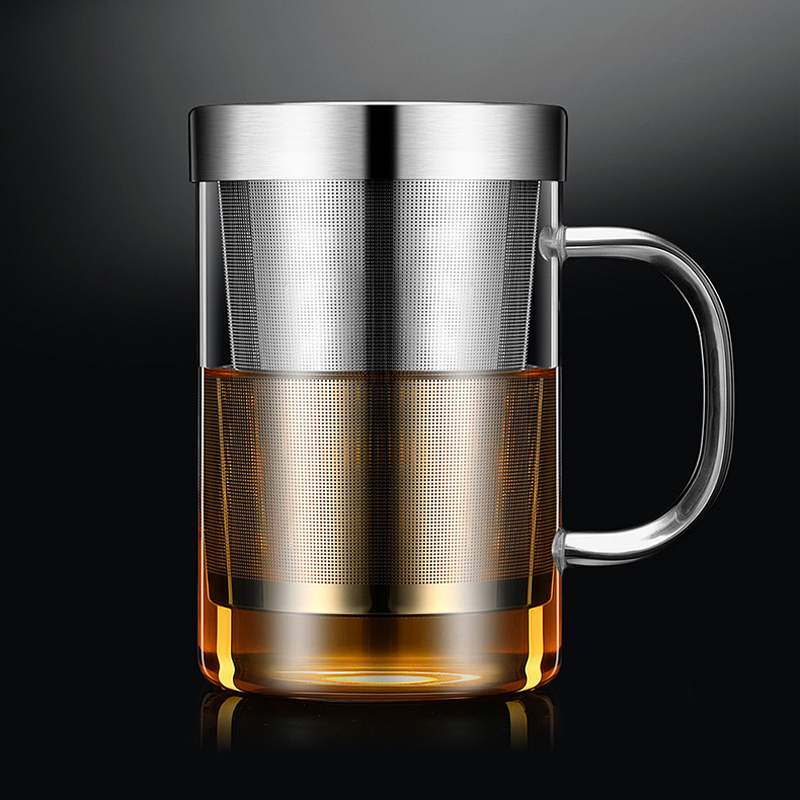 Glass Tea Infuser Cup with Cover Glass Tea Infuser Cup with Cover