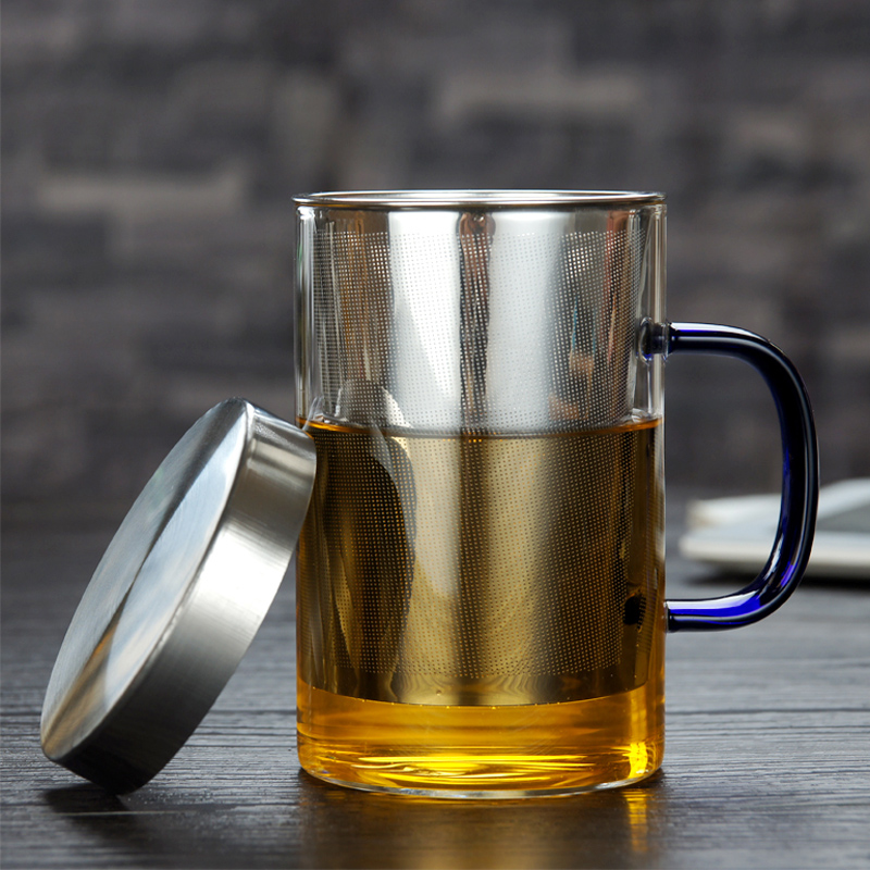 Glass Tea Infuser Cup with Cover Glass Tea Infuser Cup with Cover