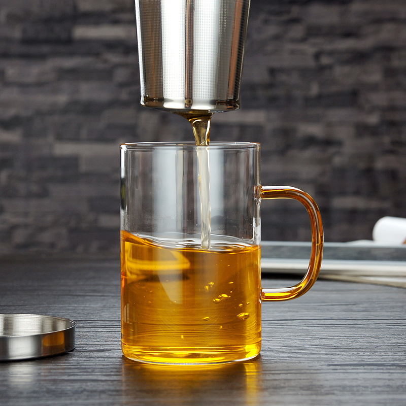 Glass Tea Infuser Cup with Cover Glass Tea Infuser Cup with Cover