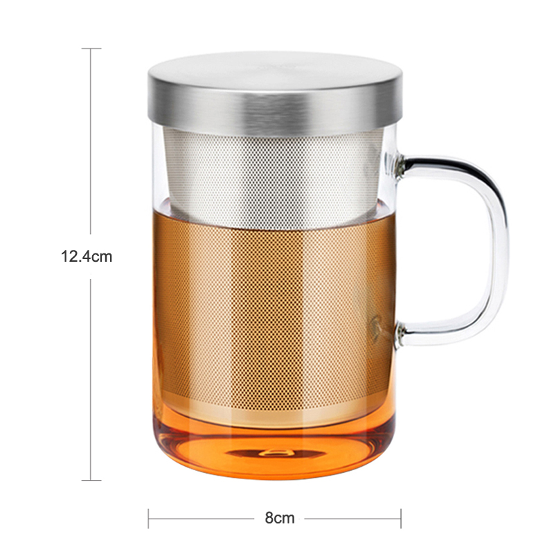 Glass Tea Infuser Cup with Cover Glass Tea Infuser Cup with Cover