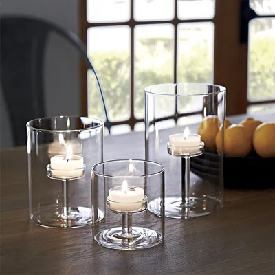 Glass Tea Light Holder 3pc Set Glass Tea Light Holder 3pc Set