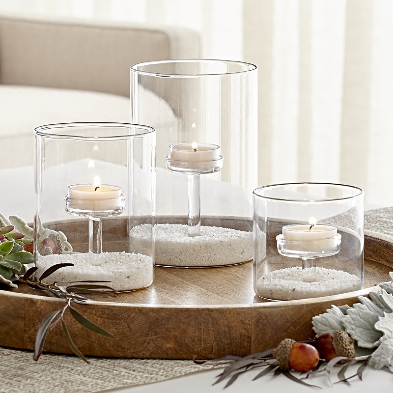 Glass Tea Light Holder 3pc Set Glass Tea Light Holder 3pc Set
