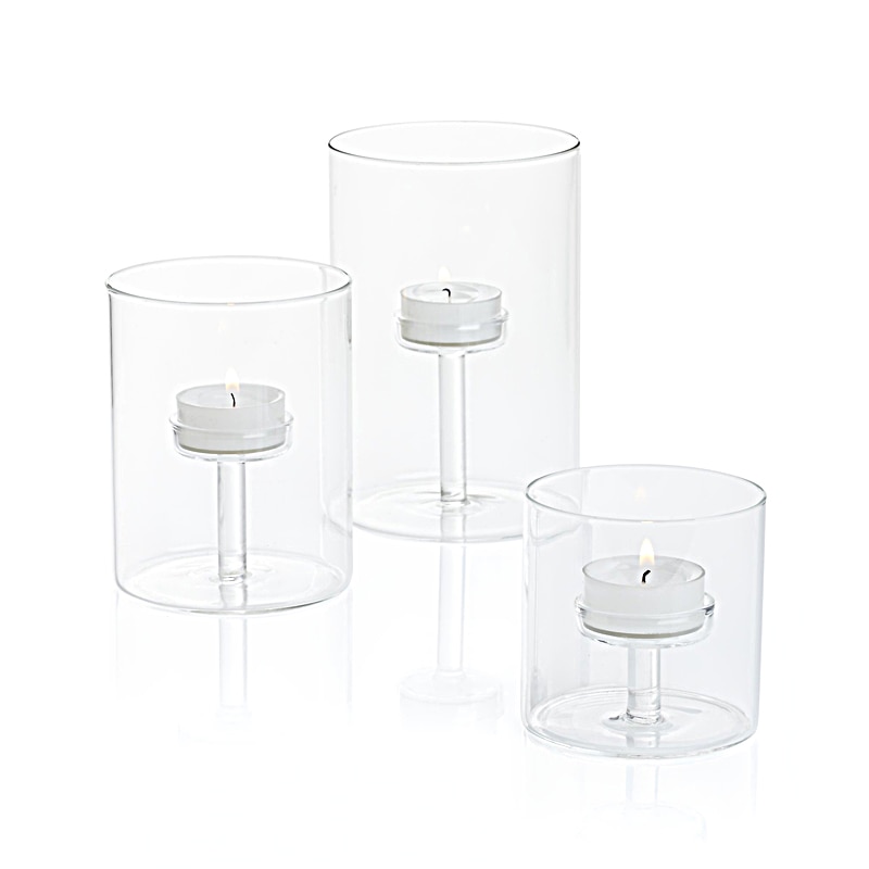 Glass Tea Light Holder 3pc Set Glass Tea Light Holder 3pc Set