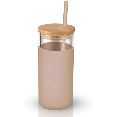 Glass Tumbler with Straw (500ml) Glass Tumbler with Straw (500ml)