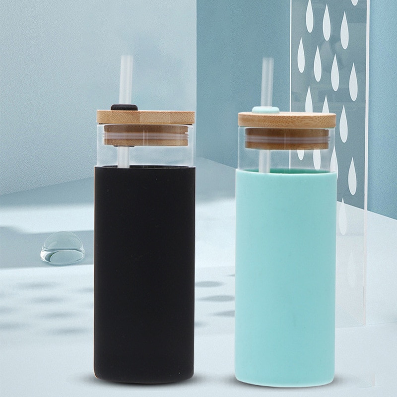 Glass Tumbler with Straw (500ml) Glass Tumbler with Straw (500ml)