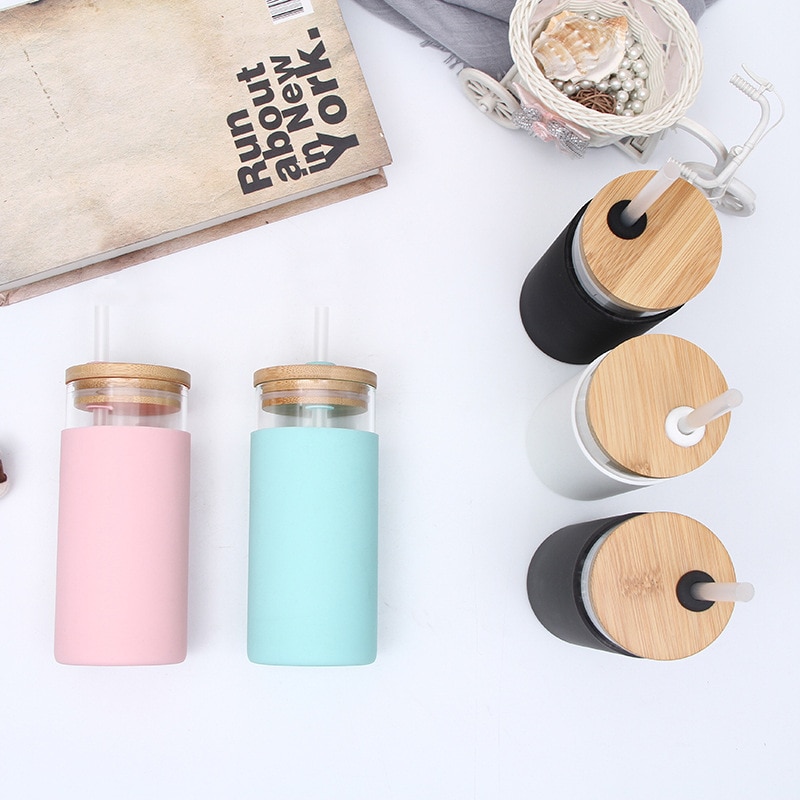 Glass Tumbler with Straw (500ml) Glass Tumbler with Straw (500ml)