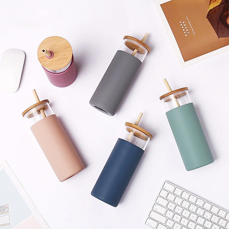 Glass Tumbler with Straw (500ml) Glass Tumbler with Straw (500ml)