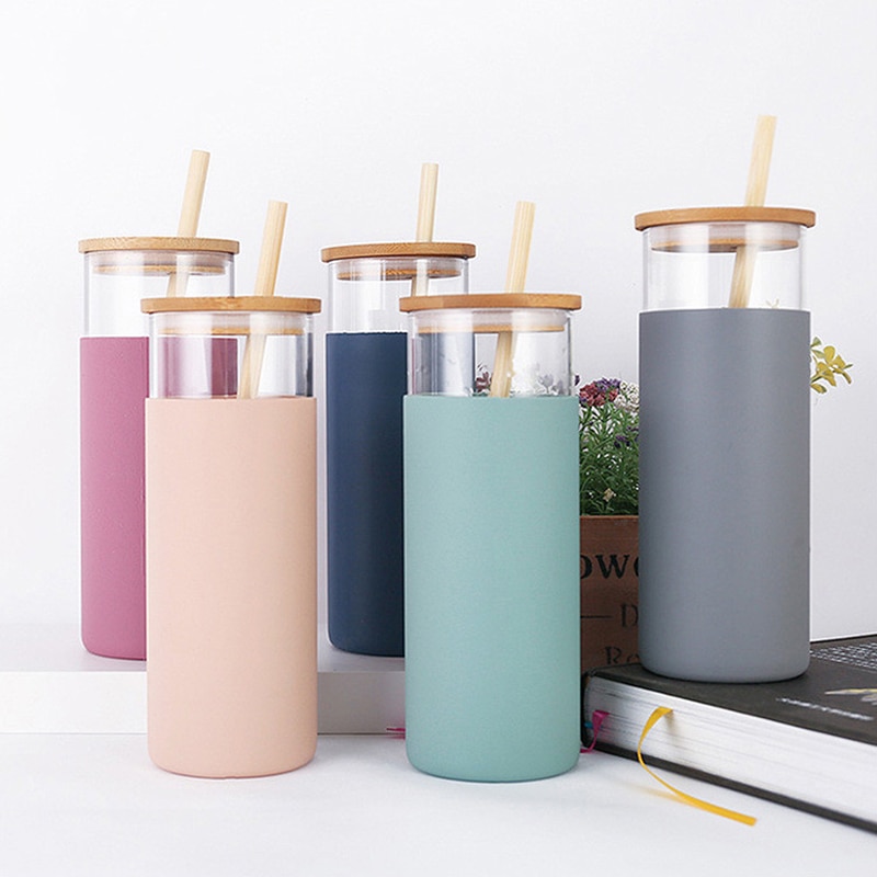 Glass Tumbler with Straw (500ml) Glass Tumbler with Straw (500ml)