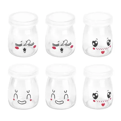 Glass Yogurt Jars Pudding Bottles (6 pcs) Glass Yogurt Jars Pudding Bottles (6 pcs)