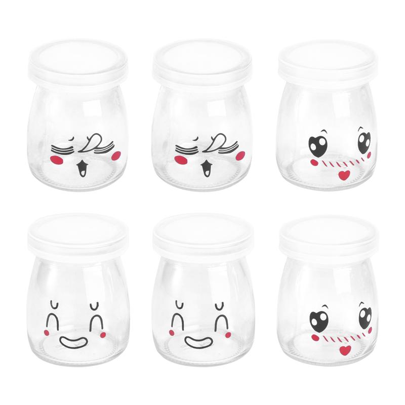 Glass Yogurt Jars Pudding Bottles (6 pcs)