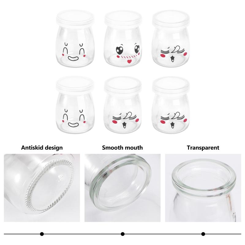 Glass Yogurt Jars Pudding Bottles (6 pcs) Glass Yogurt Jars Pudding Bottles (6 pcs)