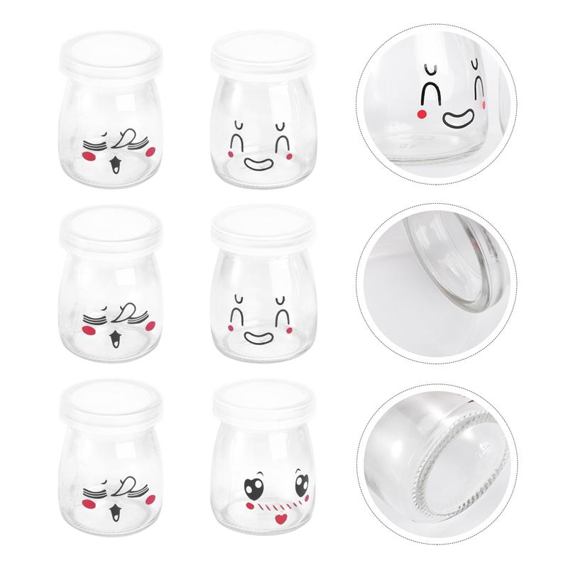 Glass Yogurt Jars Pudding Bottles (6 pcs) Glass Yogurt Jars Pudding Bottles (6 pcs)
