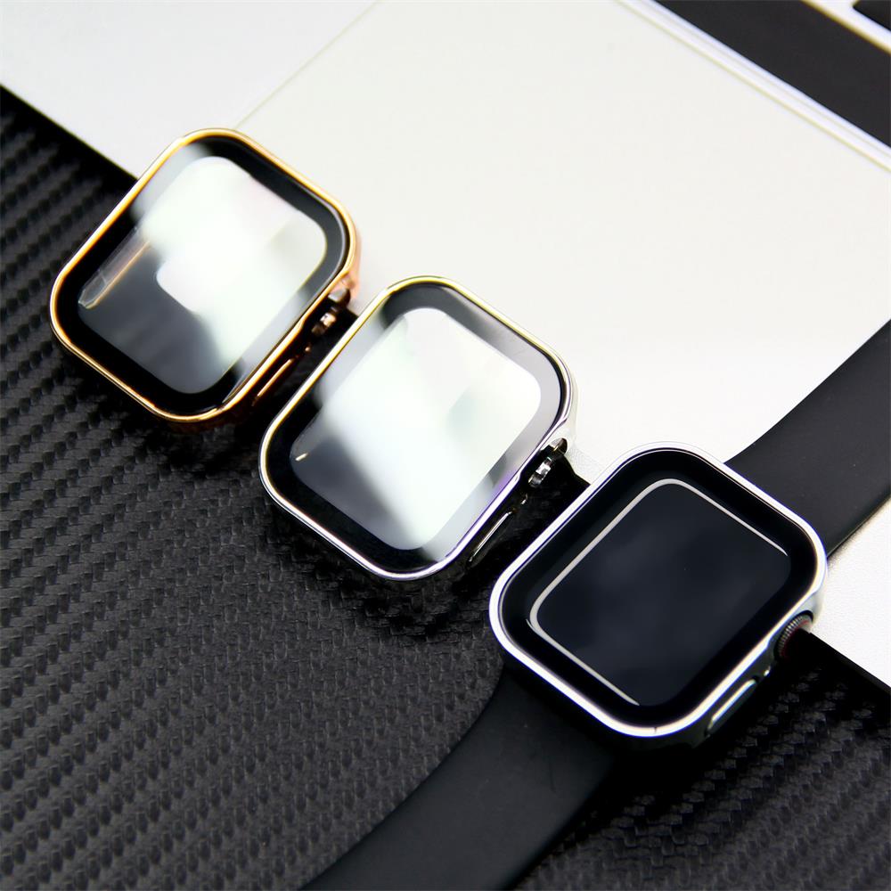 Glass+Cover for Apple Watch Case Tempered Screen Protector Protective iWatch series 7 8 SE 6 5 4