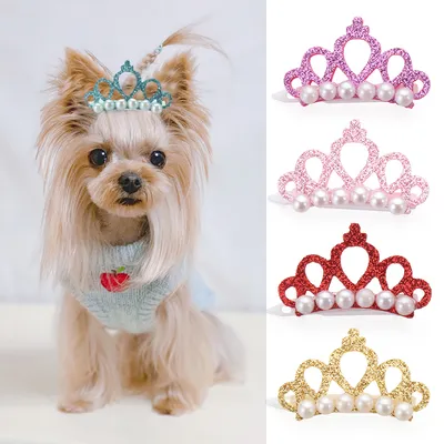 Glitter and Pearl Dog Crown Accessory Glitter and Pearl Dog Crown Accessory