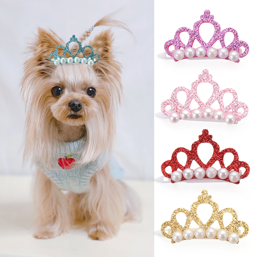 Glitter and Pearl Dog Crown Accessory Glitter and Pearl Dog Crown Accessory