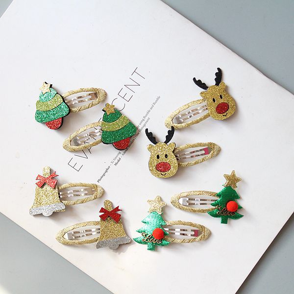 Glitter Christmas Hair Clips Set (2 pcs)