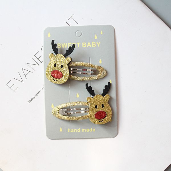 Glitter Christmas Hair Clips Set (2 pcs)
