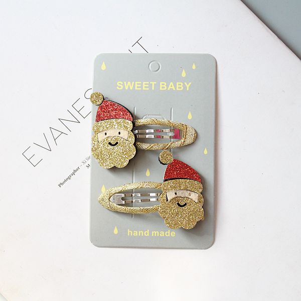 Glitter Christmas Hair Clips Set (2 pcs)