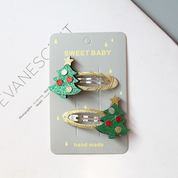 Glitter Christmas Hair Clips Set (2 pcs)
