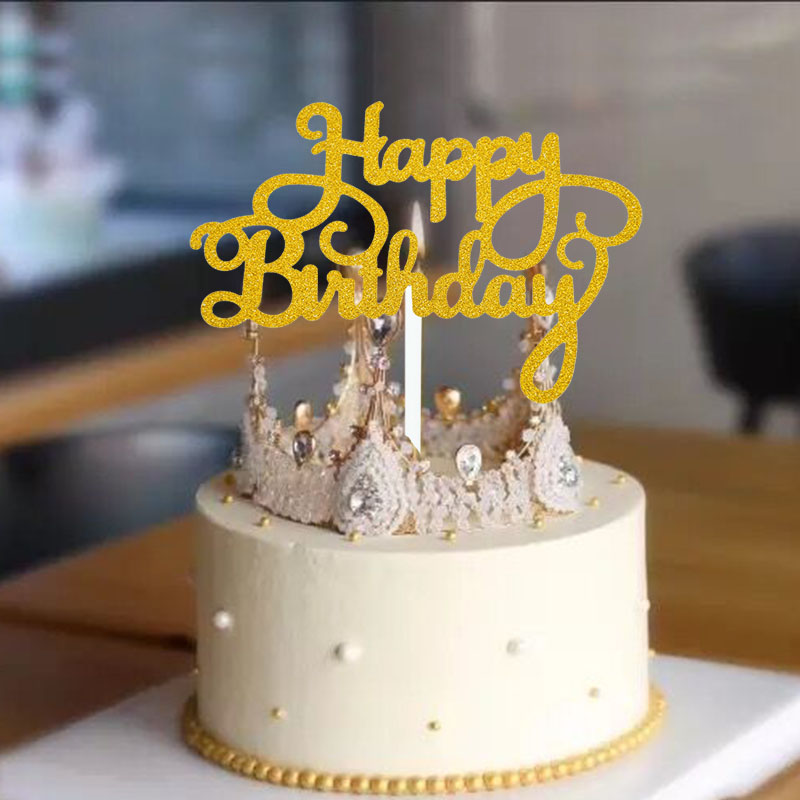 Glitter Cupcake Happy Birthday Toppers (10pcs) Glitter Cupcake Happy Birthday Toppers (10pcs)