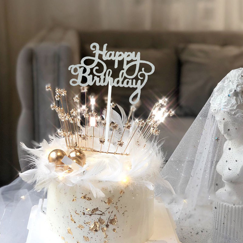 Glitter Cupcake Happy Birthday Toppers (10pcs) Glitter Cupcake Happy Birthday Toppers (10pcs)