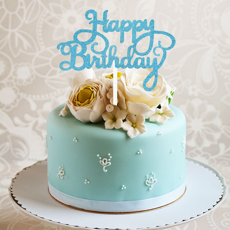 Glitter Cupcake Happy Birthday Toppers (10pcs) Glitter Cupcake Happy Birthday Toppers (10pcs)
