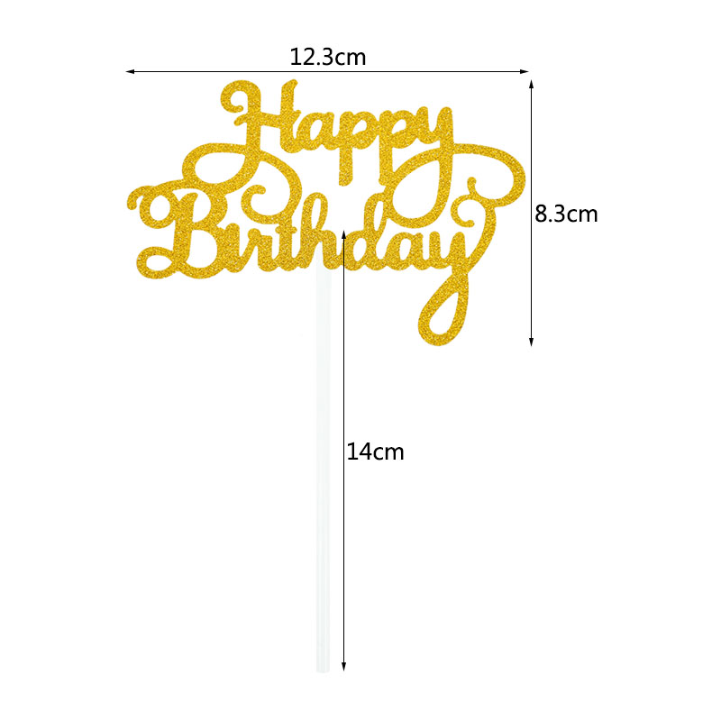 Glitter Cupcake Happy Birthday Toppers (10pcs) Glitter Cupcake Happy Birthday Toppers (10pcs)