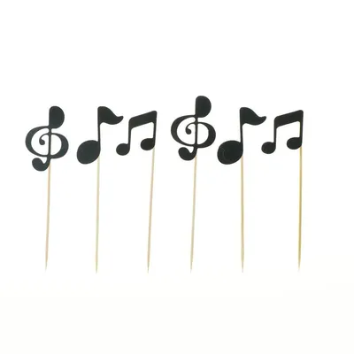 Glitter Music Note Cupcake Toppers (6 pcs)