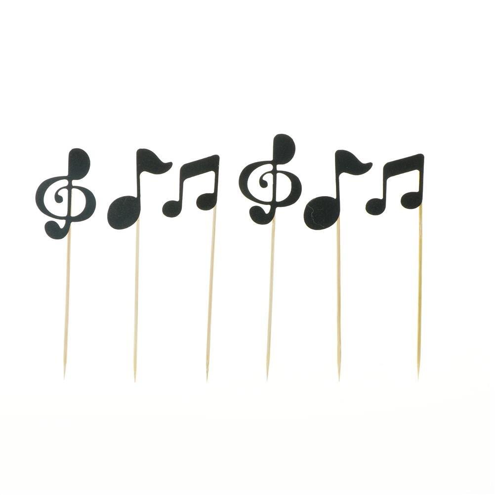 Glitter Music Note Cupcake Toppers (6 pcs)