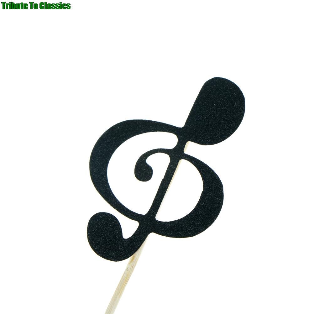 Glitter Music Note Cupcake Toppers (6 pcs)