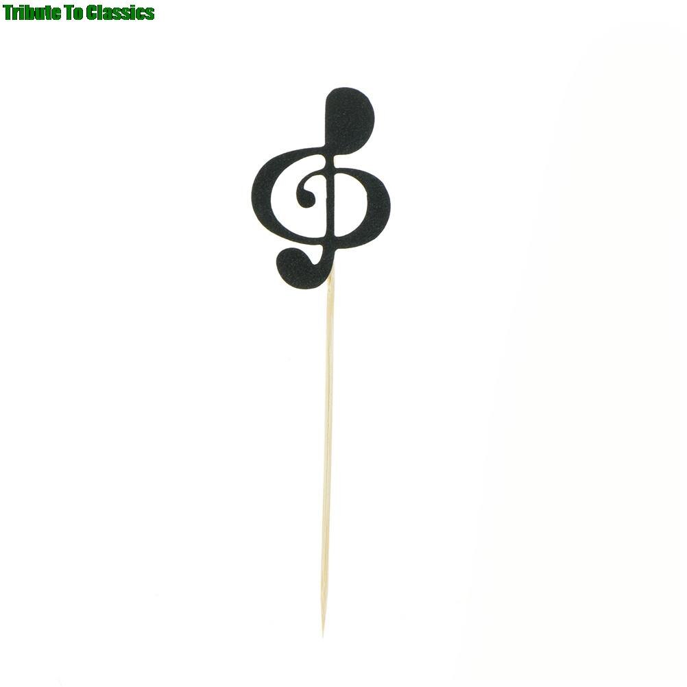 Glitter Music Note Cupcake Toppers (6 pcs)