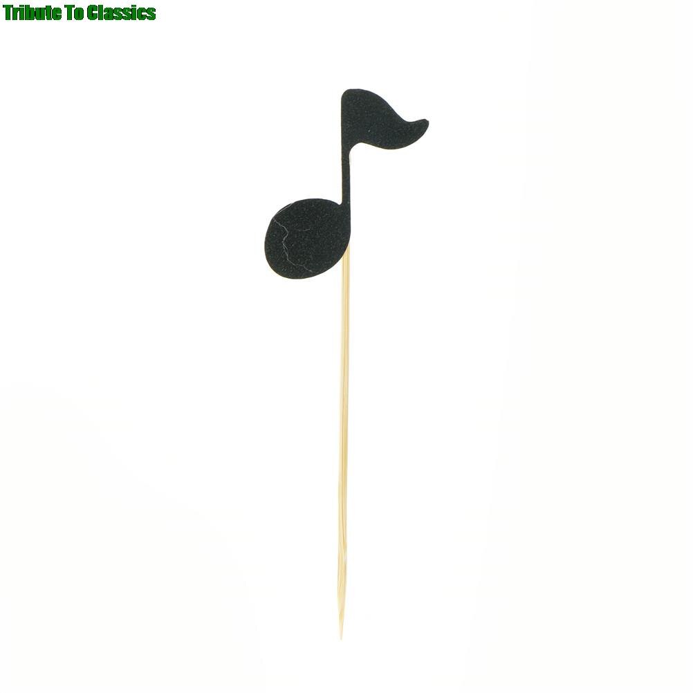 Glitter Music Note Cupcake Toppers (6 pcs)