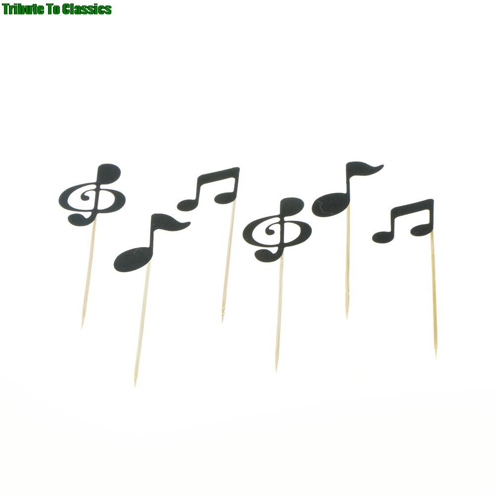 Glitter Music Note Cupcake Toppers (6 pcs)