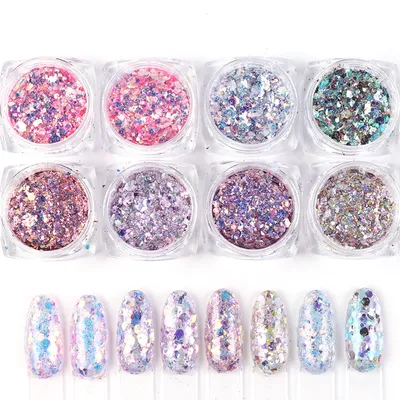 Glitter Powder Nail Decoration 8box/set
