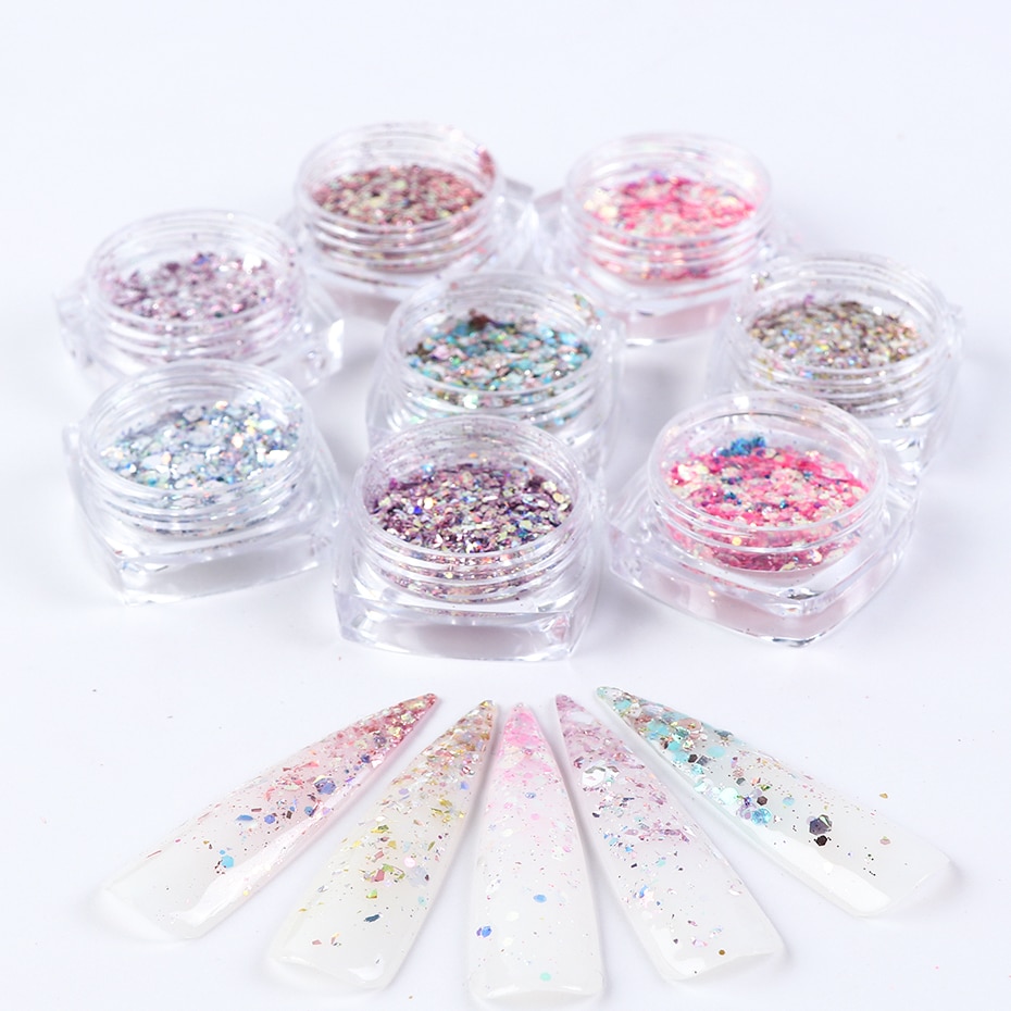Glitter Powder Nail Decoration 8box/set