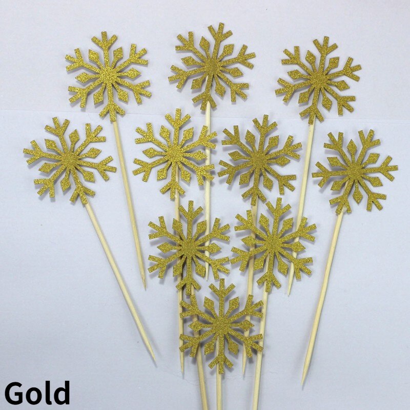 Glitter Snowflake Cake Toppers (10pcs)