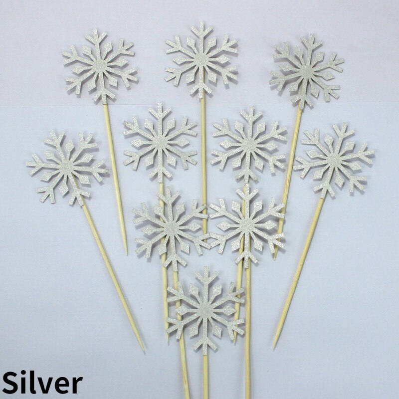 Glitter Snowflake Cake Toppers (10pcs)