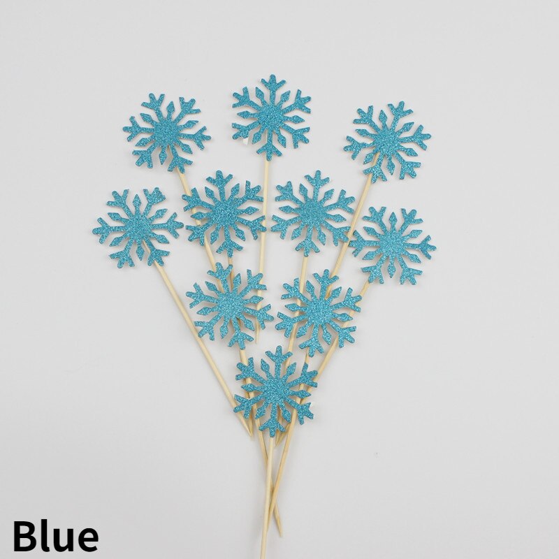 Glitter Snowflake Cake Toppers (10pcs)