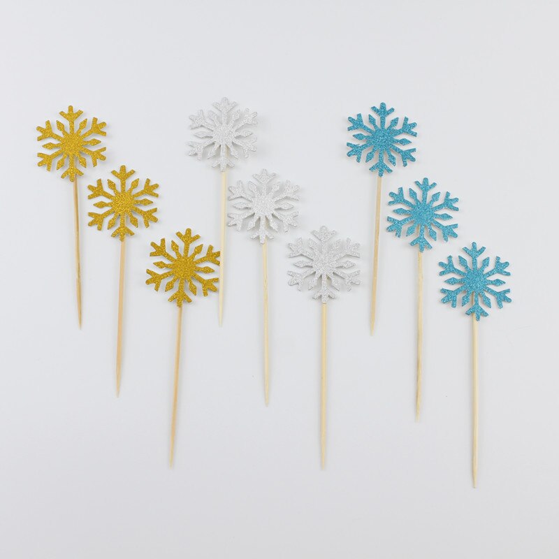 Glitter Snowflake Cake Toppers (10pcs)