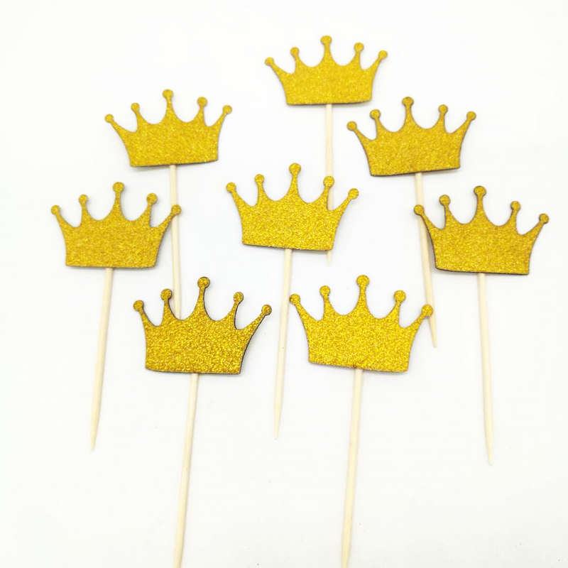Glittered Tiara Cupcake Toppers (10 pcs)