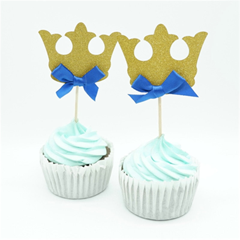 Glittered Tiara Cupcake Toppers (10 pcs)