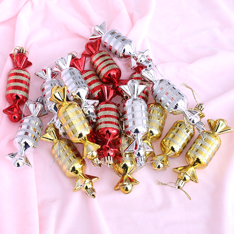 Glittery Candy Christmas Tree Decorations (6pcs) Glittery Candy Christmas Tree Decorations (6pcs)