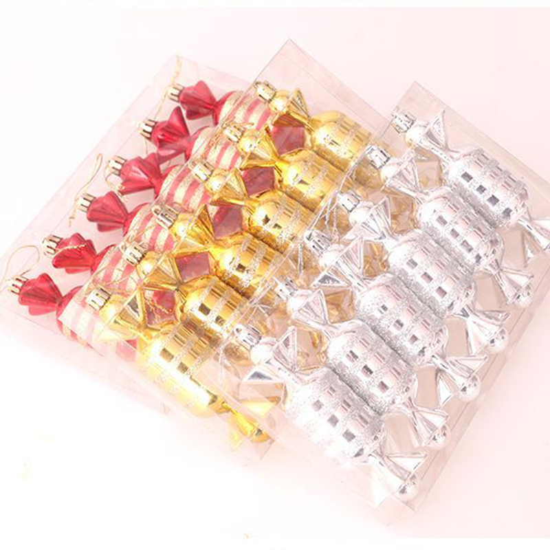 Glittery Candy Christmas Tree Decorations (6pcs) Glittery Candy Christmas Tree Decorations (6pcs)