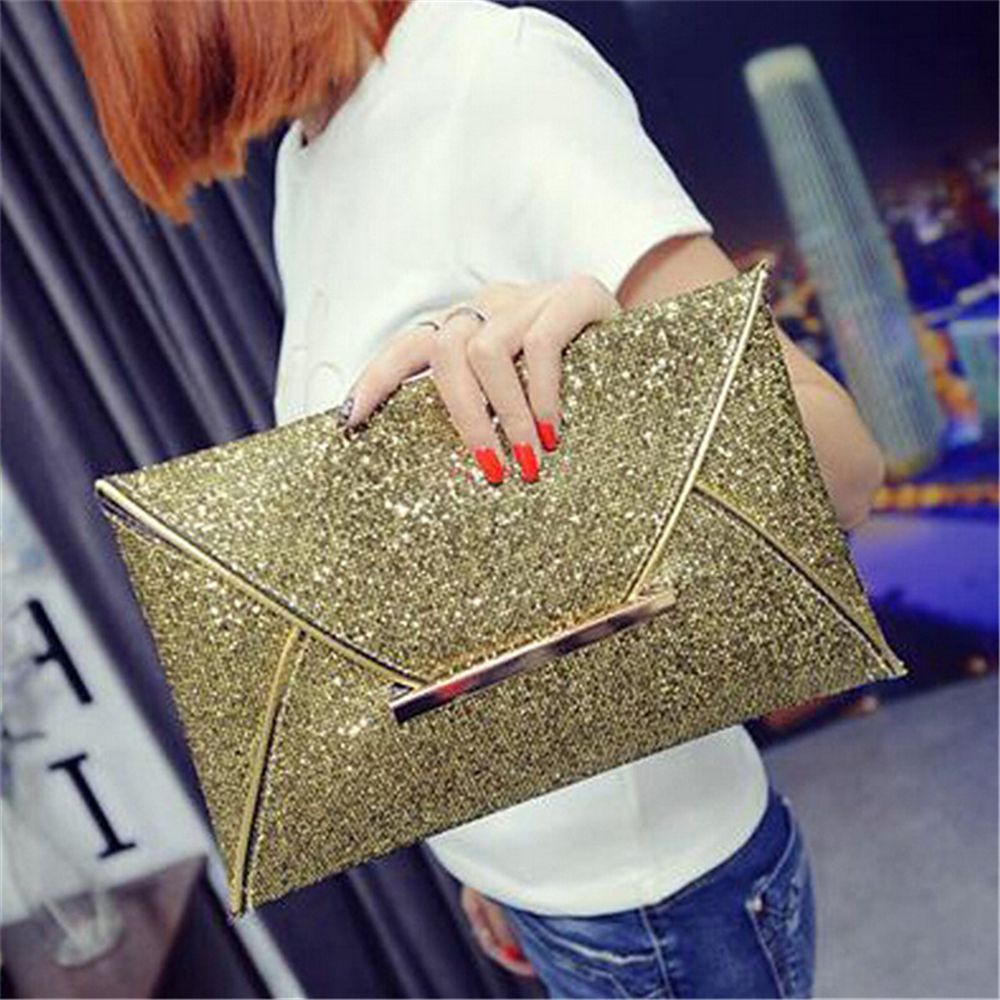 Glittery Envelope Clutch Bag
