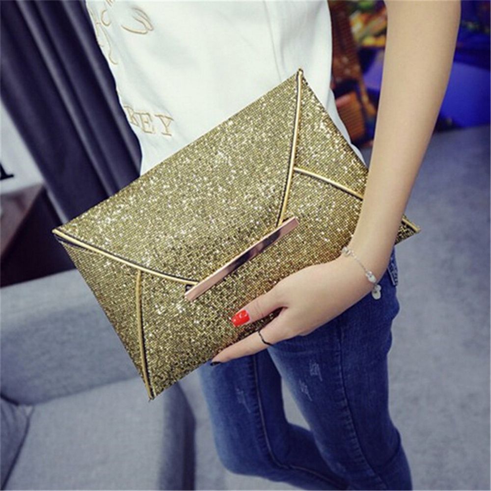 Glittery Envelope Clutch Bag