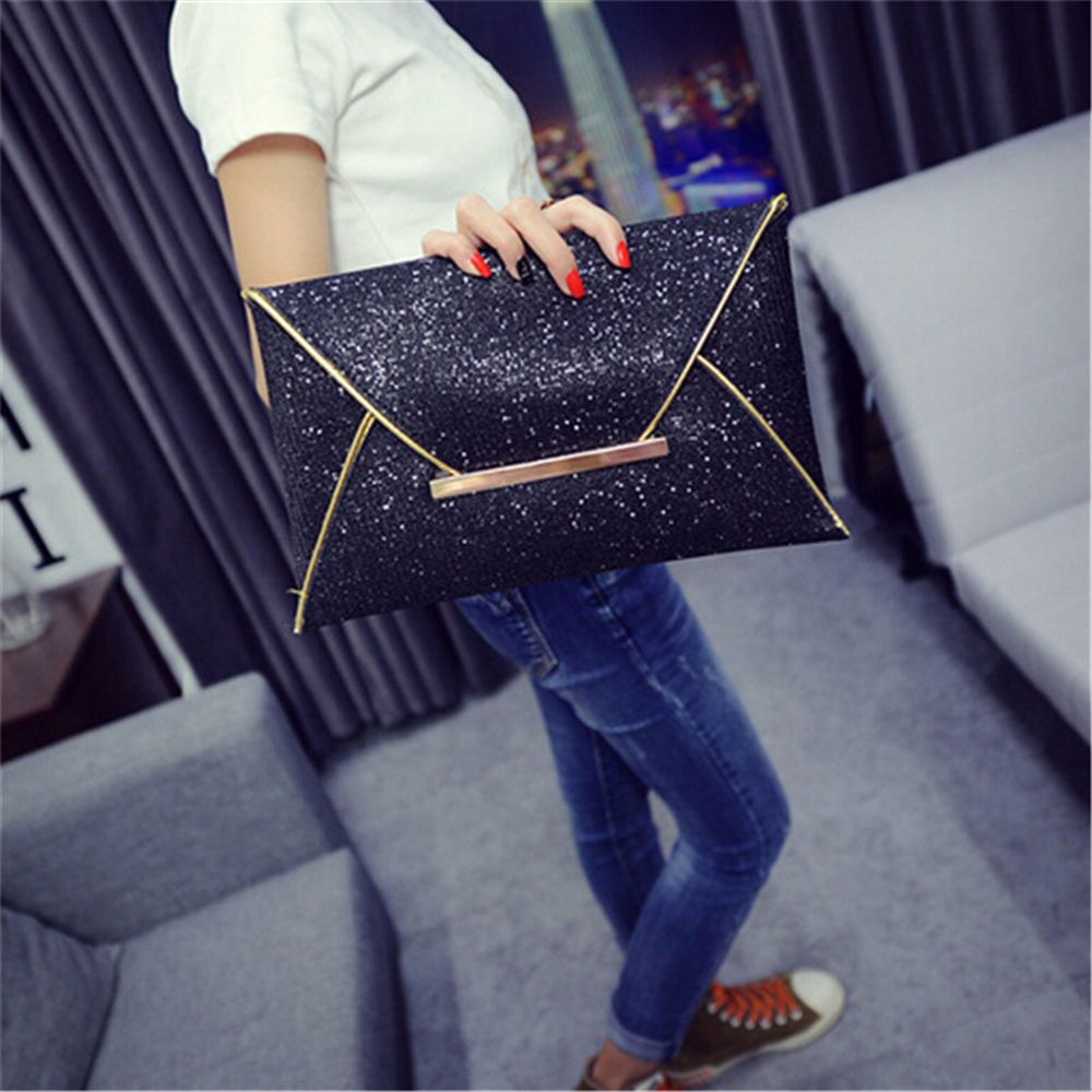 Glittery Envelope Clutch Bag