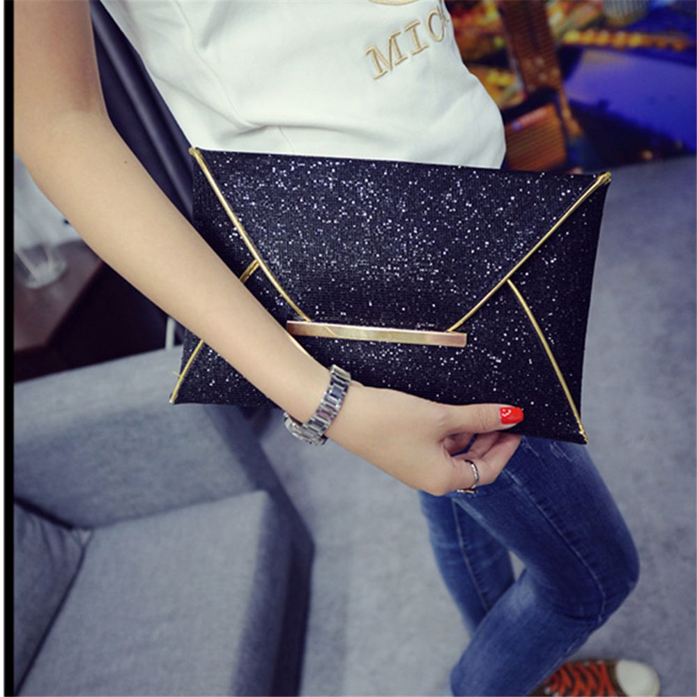 Glittery Envelope Clutch Bag