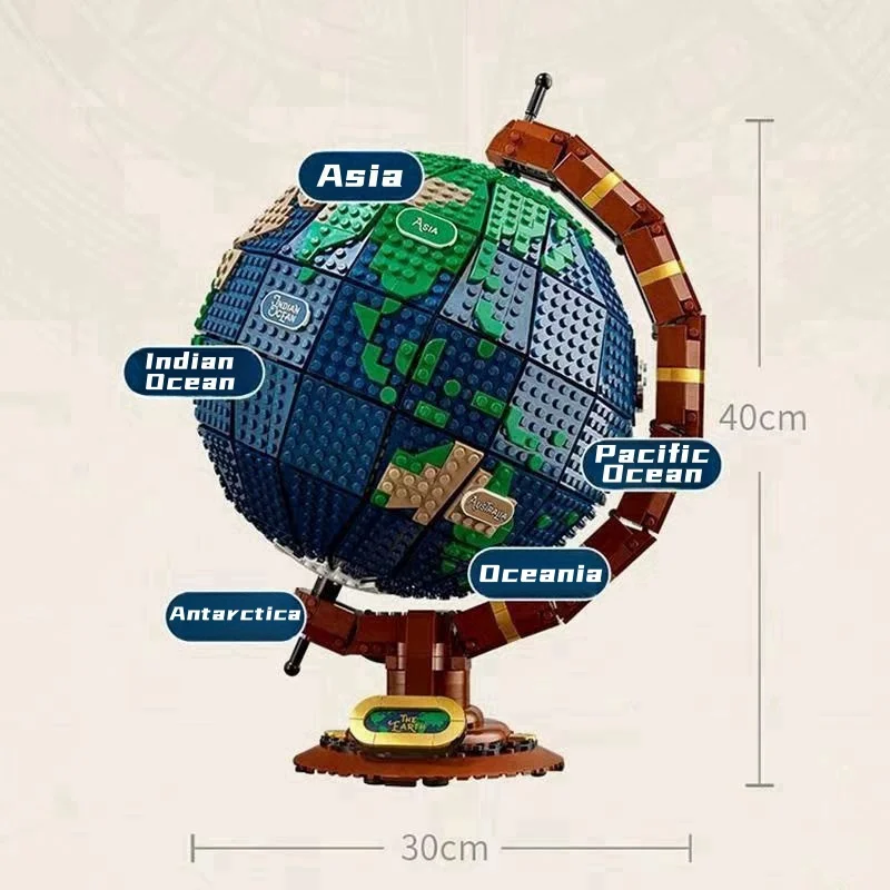 Globe Assembling Building Blocks Ornaments Universe Planet Series Adult High-Difficulty Huge Rotatable Globe Assembling Building Blocks Ornaments Universe Planet Series Adult High-Difficulty Huge Rotatable